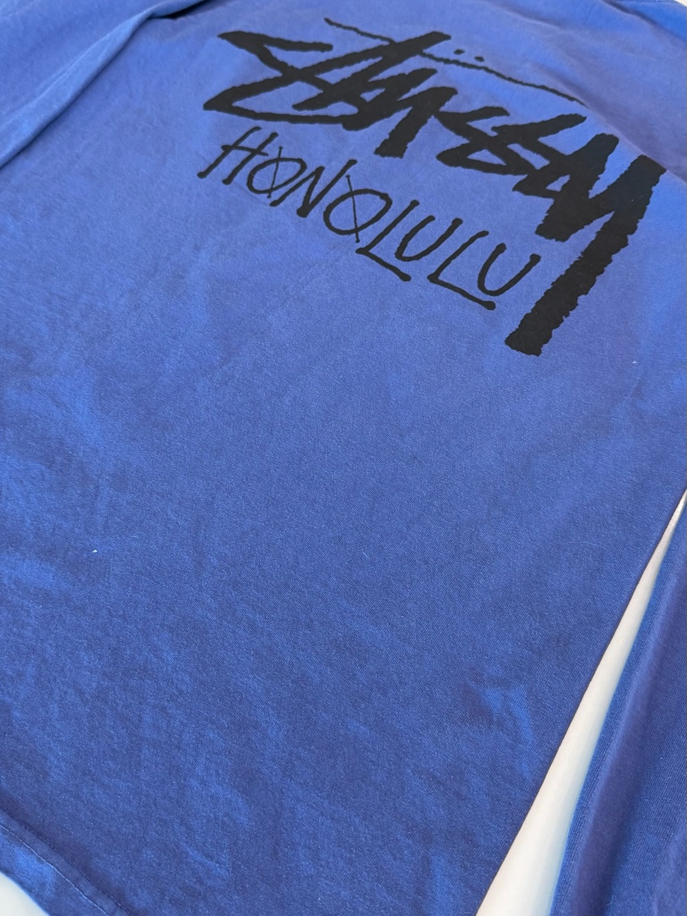 Stussy Honolulu Long Sleeve Tee - Blue & Black